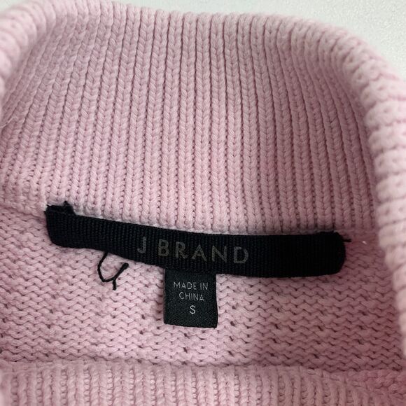 J Brand Sweater Womens S Small Lilac Knit Mock Neck Drop Shoulder Boxy Cropped - Picture 10 of 14